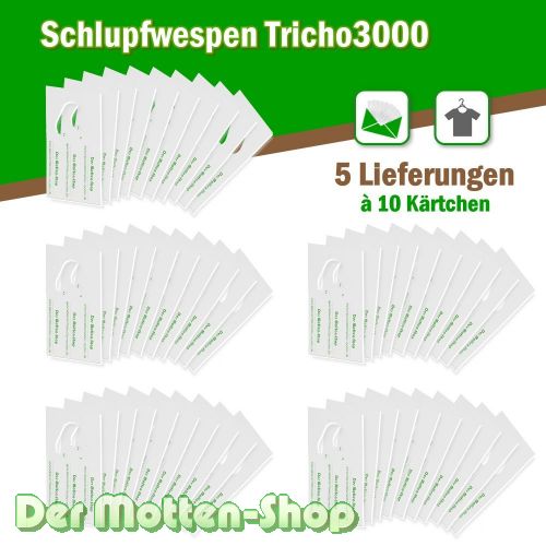 Schlupfwespen gegen Kleidermotten 10 Karten x 5 Lieferungen