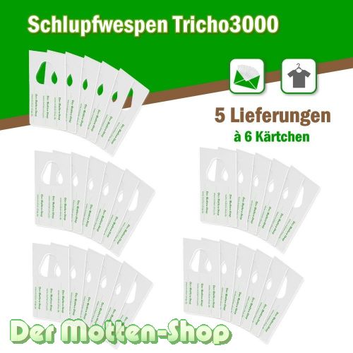 Schlupfwespen gegen Kleidermotten 6 Karten x 5 Lieferungen